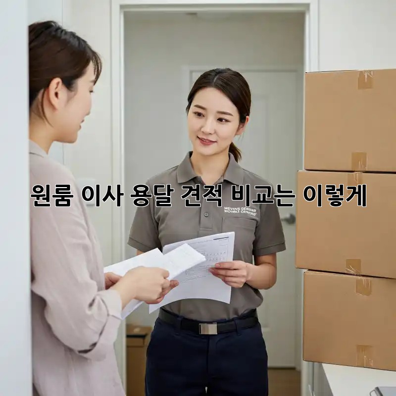 원룸 이사, 용달 견적 비교는 이렇게!