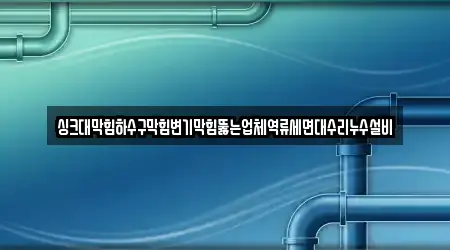 싱크대막힘하수구막힘변기막힘뚫는업체역류세면대수리누수설비