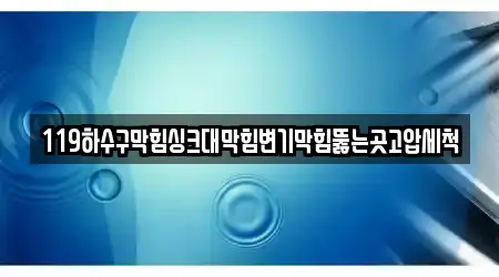 119하수구막힘싱크대막힘변기막힘뚫는곳고압세척