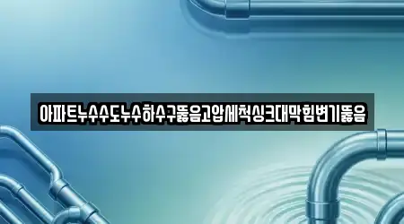아파트누수수도누수하수구뚫음고압세척싱크대막힘변기뚫음