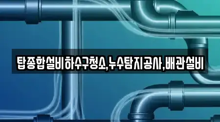 탑종합설비하수구청소,누수탐지공사,배관설비