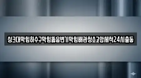 싱크대막힘하수구막힘뚫음변기막힘배관청소고압세척24시출동