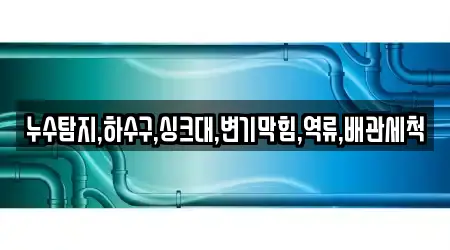 누수탐지,하수구,싱크대,변기막힘,역류,배관세척