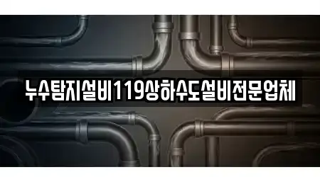 누수탐지설비119상하수도설비전문업체