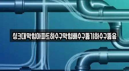 싱크대막힘아파트하수구막힘배수구뚫기하수구뚫음