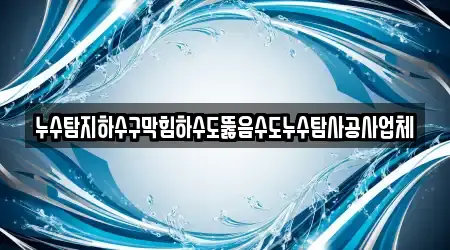 누수탐지하수구막힘하수도뚫음수도누수탐사공사업체