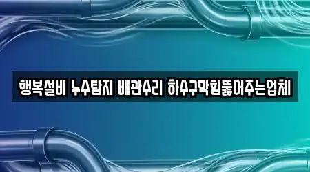 하수구 막힘 업체 가이드 5곳 충북 보은군 회인면