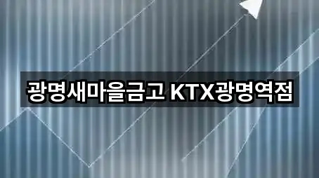 광명새마을금고 KTX광명역점