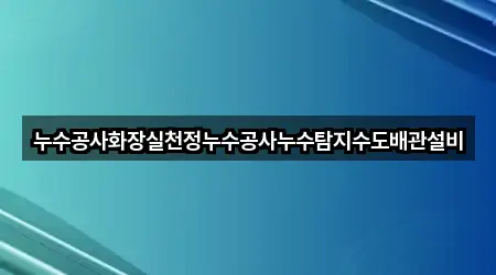 누수공사화장실천정누수공사누수탐지수도배관설비