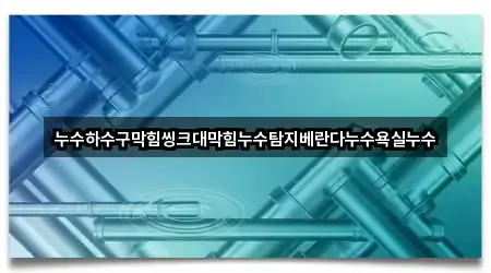 누수하수구막힘씽크대막힘누수탐지베란다누수욕실누수