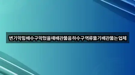 변기막힘배수구막혔을때배관뚫음하수구역류뚫기배관뚫는업체